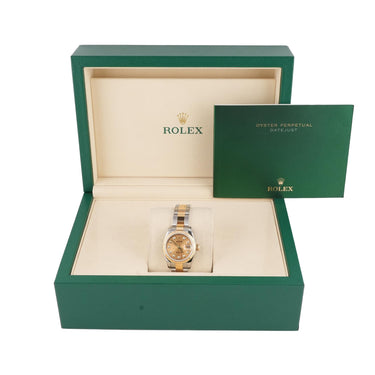 Rolex 179173 Lady-Datejust 26mm Champagne Diamond Dial Oyster Bracelet Box 2014
