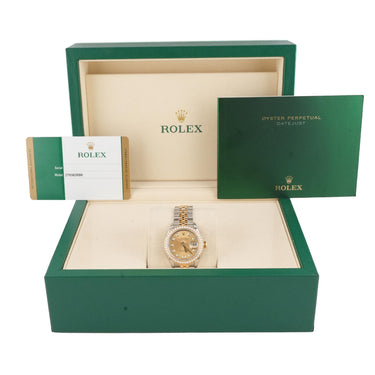 Rolex 279383RBR Lady-Datejust 28 mm Champagne Diamond Dial Box and Papers 2017