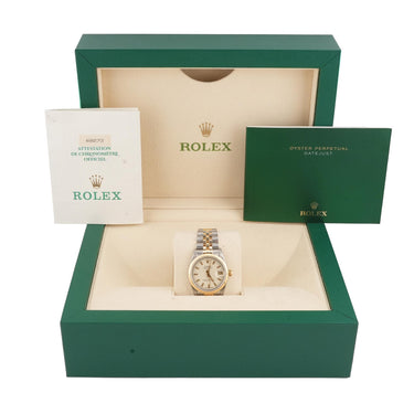 Rolex 68273 Datejust 31 mm Linen Index Dial Jubilee Bracelet Box and Papers 1992