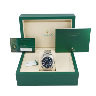 Rolex 326934 Sky-Dweller 42mm Blue Index Dial Oyster Bracelet Box & Papers 2021