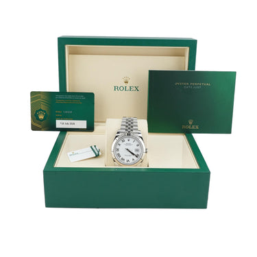 Rolex 126334 Datejust 41 mm White Roman Dial Jubilee Bracelet Box & Papers 2026
