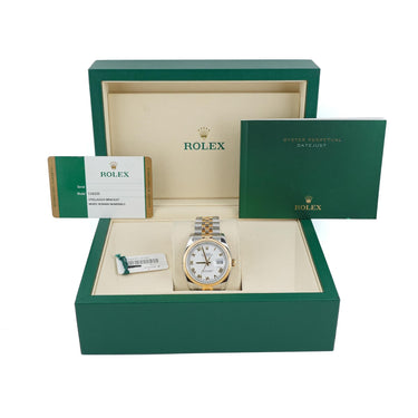 Rolex 116233 Datejust 36mm White Roman Dial Jubilee Bracelet Box & Papers 2018