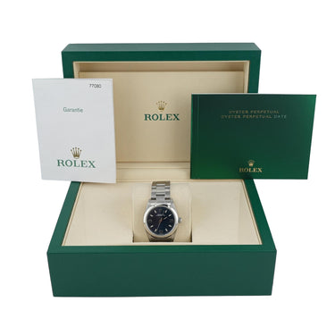 Rolex 77080 Oyster Perpetual Lady 31mm Blue Dial Oyster Box and Papers 2006