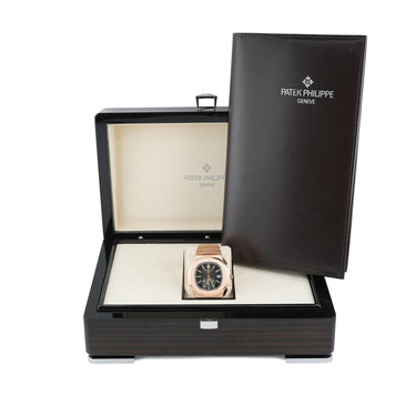 Patek Philippe 5980/1R-001 Nautilus 18K Rose Gold Black Dial Box and Papers 2020