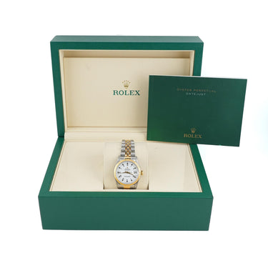 Rolex 68273 Datejust 31 mm White Roman Dial Jubilee Bracelet Box and Papers 1991