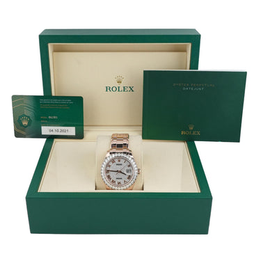 Rolex 86285 Datejust Pearlmaster 39mm Diamond Bezel Paved Dial Box & Papers 2021