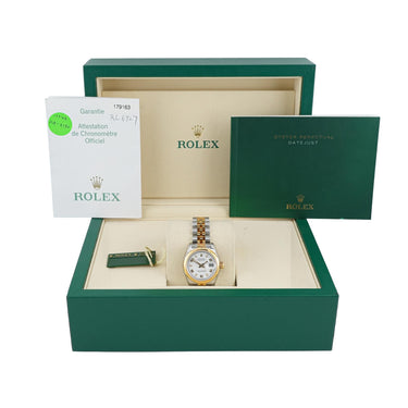 Rolex 179163 Lady-Datejust 26mm White Dial Jubilee Bracelet Box & Papers 2006
