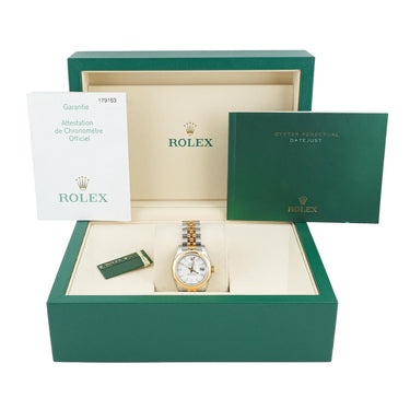 Rolex 179163 Lady-Datejust 26mm White Dial Jubilee Bracelet Box & Papers 2005