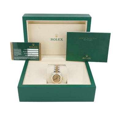 Rolex 179173 Lady-Datejust 26 mm Champagne Roman Dial Jubilee Box & Papers 2009