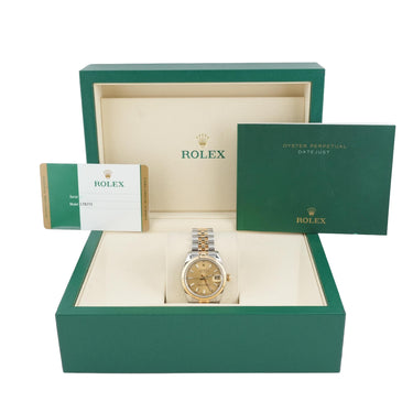 Rolex 178273 Datejust 31 mm Champagne Dial Jubilee Bracelet Box & Papers 2016