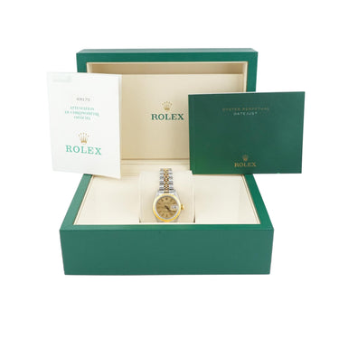 Rolex 69173 Lady-Datejust 26mm Champagne Dial Jubilee Bracelet Box & Papers 1989