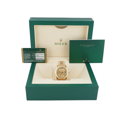 Rolex 218238 Day-Date II 41mm Champagne Dial President Bracelet Box &Papers 2013