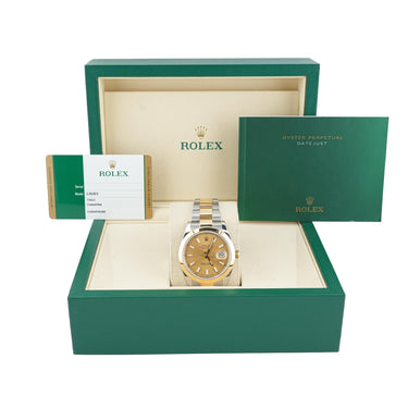 Rolex 126303 Datejust 41 mm Smooth Bezel Champagne Index Dial Box & Papers 2018