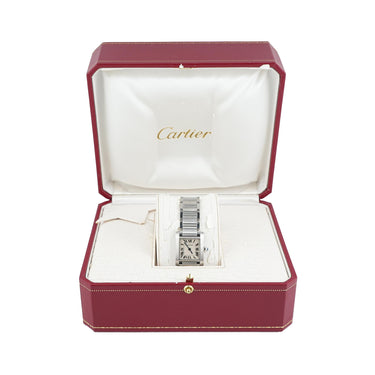 Cartier 2384 Tank Française 19 mm Silver Dial Stainless Steel Box & Papers 2008
