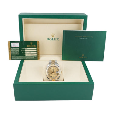 Rolex 116233 Datejust 36 mm Champagne Dial Jubilee Bracelet Box and Papers 2014
