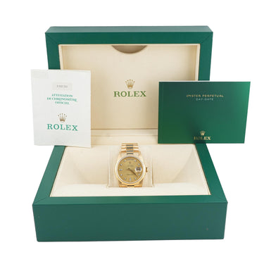 Rolex 18238 Day-Date 36mm Champagne Dial President Bracelet Box & Papers 1990