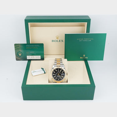 Rolex 326933 Sky-Dweller 42 mm Black Dial Oyster Bracelet Box and Papers 2021