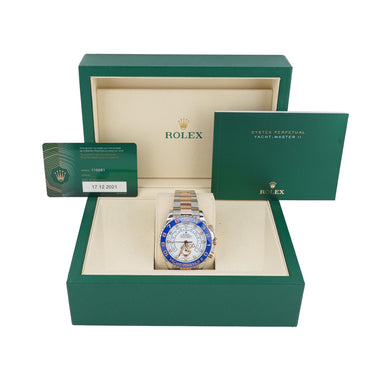 Rolex 116681 Yacht-Master II 44 mm Blue Bezel White Dial Box and Papers 2021