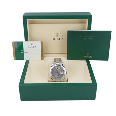 Rolex 116300 Datejust II 41 mm Grey Dial Oyster Bracelet Box and Papers 2016