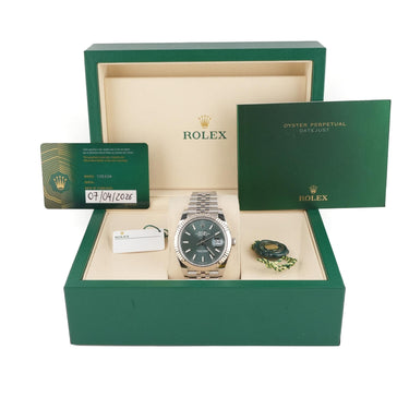 Rolex 126334 Datejust 41 mm Mint Green Dial Jubilee Bracelet Box and Papers 2026