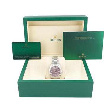 Rolex 124200 Oyster Perpetual 34 mm Pink Dial Oyster Bracelet Box & Papers 2022