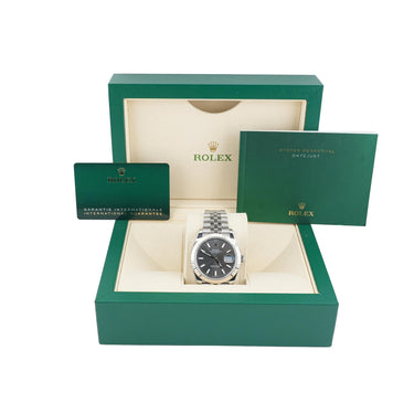 Rolex 126333 Datejust 41 mm Dark Rhodium Dial Jubilee Bracelet Box & Papers 2021