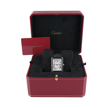 Cartier W5200027 Tank Solo 41 mm Silver Dial Stainless Steel Box & Papers 2017