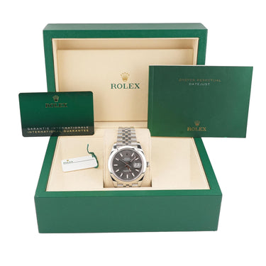 Rolex 126300 Datejust 41 mm Dark Rhodium Dial Jubilee Bracelet Box & Papers 2024