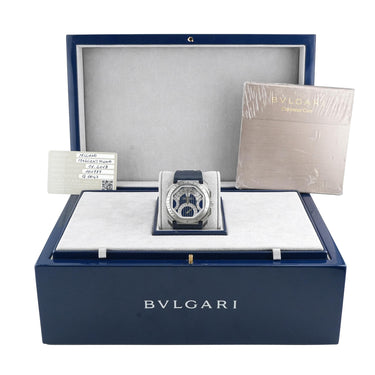 Bvlgari BGO 45 S CHQR Octo Chronograph 44mm Black Dial Box and Papers 2018