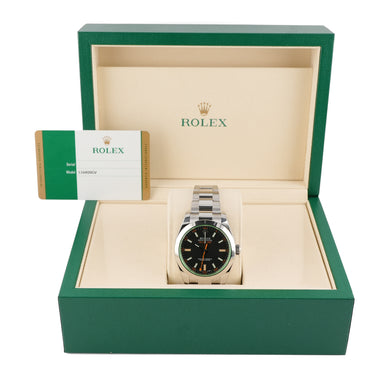 Rolex 116400GV Milgauss 40 mm Smooth Bezel Black Index Dial Oyster Bracelet Box and Papers 2017
