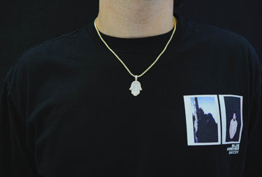 14K Yellow Gold Hamsa Diamond Pendant 1.04 CT