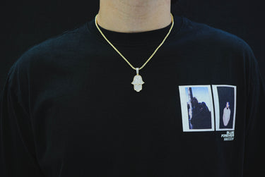 14K Yellow Gold Hamsa Diamond Pendant 1.35 CT