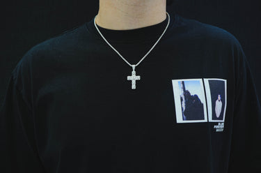 14K White Gold Cross Diamond Pendant 0.82ctw