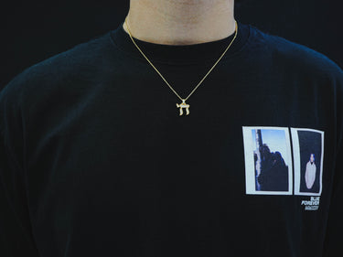 14K Gold Diamond Chai Pendant 0.32 CT