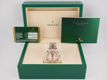 Rolex 116231 Datejust 36 mm Pink Jubilee Diamond Dial Jubilee Bracelet Box and Papers 2009