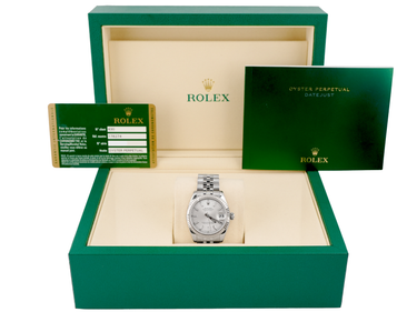 Rolex 178274 Datejust 31 mm Fluted Bezel Silver Index Dial Jubilee Bracelet Box and Papers 2010