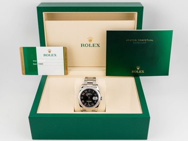 Rolex 116200 Datejust 36 mm Smooth Bezel Black Concentric Circle Dial Box and Papers 2019