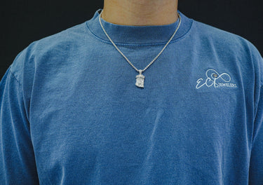 14K White Gold Jesus Diamond Pendant 0.75 CT