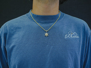 14K Gold Diamond Star Pendant 0.38 CT