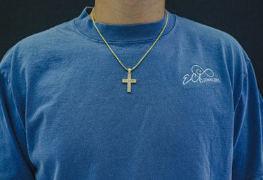 14K Gold Diamond Cross Pendant 1.80 CT