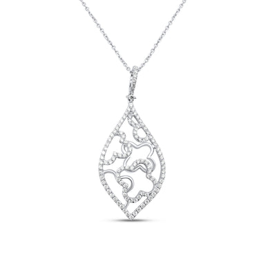 18K White Gold Diamond Pendant Necklace 0.77ct