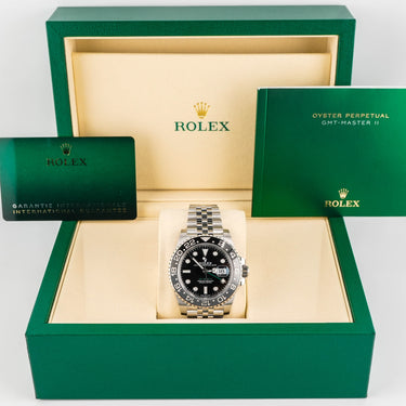Rolex 126710GRNR GMT-Master II 40 mm Bruce Wayne Black Dial Jubilee Bracelet Box and Papers 2026