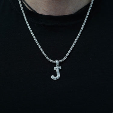 14k White Gold Diamond Initial "J" Pendant  0.75 Ctw