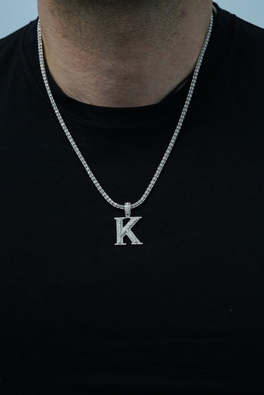 14k White Gold Diamond Initial "K" Pendant 1.00 CT