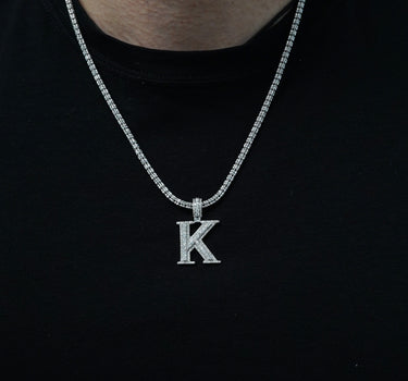 14k White Gold Diamond Initial "K" Pendant 1.00 CT
