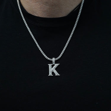 14k White Gold Diamond Initial "K" Pendant 1.00 CT