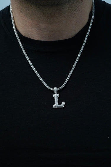 14k White Gold Diamond Initial "L" Pendant  0.85 CT