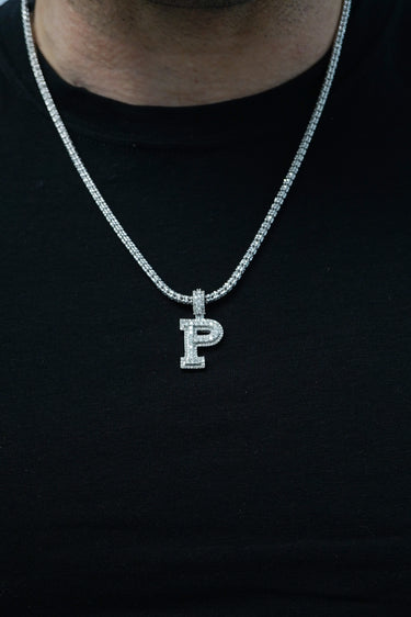 14k White Gold Diamond Initial "P" Pendant  0.93 CT