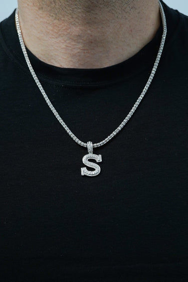 14k White Gold Diamond Initial "S" Pendant  1.00 CT