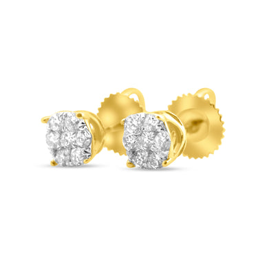 10K Gold Diamond Stud Earrings 0.24 ct